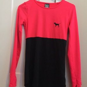 Pink and black VSP workout top w/ built in gloves
